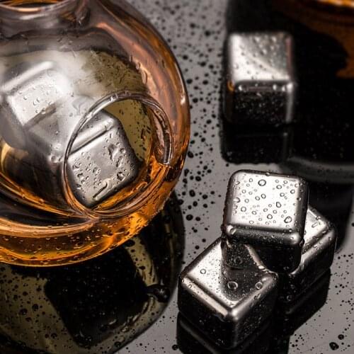 Stainless Steel Ice Cubes, Reusable Chilling Stones for Whiskey Wine, Keep Your Drink Cold Longer, SGS Test Pass