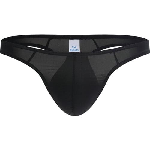 Men Swimwear G-string Thong Briefs See Through Underwear Thin Low-waist Sexy Underpants Mens Swim Trunks Penis Pouch Gay Shorts