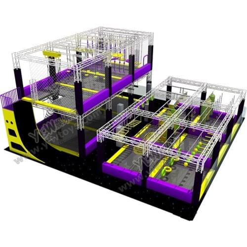 Customize jumping trampoline Indoor Ninja park Gymnastic training equipment,Popular entertainment Sport Games YLW-BT191131