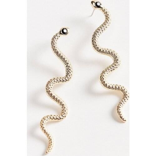 Weird Gold Long Snake Earrings for Women Accessories Vintage Indian Jewelry Dangle Statement Earrings Pendientes Mujer Moda 2020