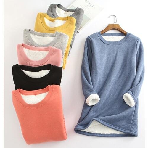 Underwear Winter Velvet Warm T Shirt Thick Fleece Thermal Long Sleeve Cotton Tee Shirt Super Soft T-shirt O Neck Top Shirt