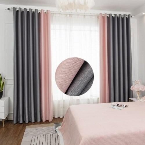 Nordic Double-sided Cotton Linen Stitching Curtains for Living Room Bedroom Study Modern Minimalist Linen Curtains Tulle Custom