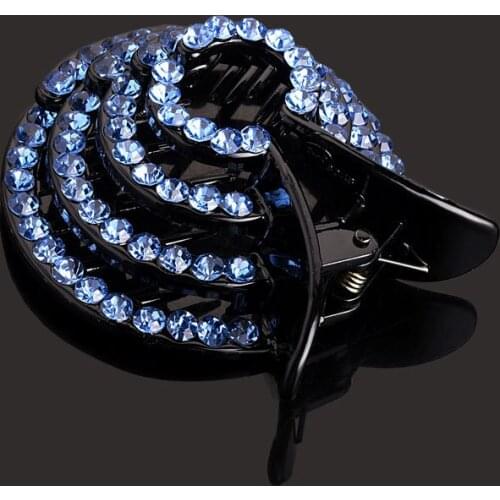 New Fashion Rhinestone Toothed Non-slip Hairpin Flower Plastic Buckle Horsetail Clip for Women Girls Hair Accessories Headwear