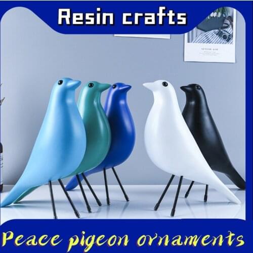 2021 New Resin Crafts Nordic Ins Home Furnishings Sculpture Bird Desktop Ornaments Peace Dove Decoration