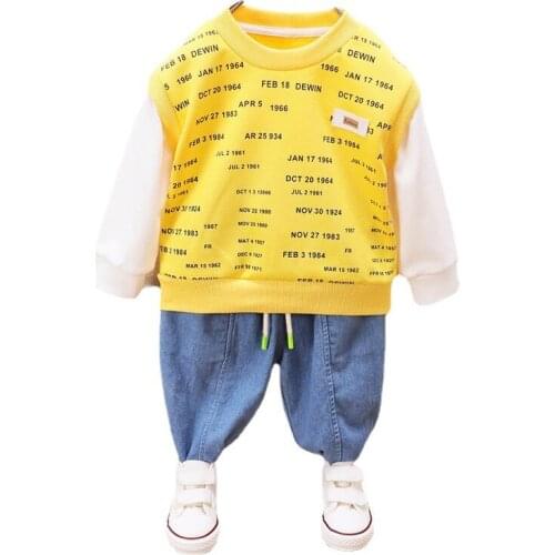 New Autumn Baby Girls Clothes Fashion Children Boys cotton T-Shirt Pants 2Pcs/Sets Spring Toddler Casual Costume Kids Sportwear