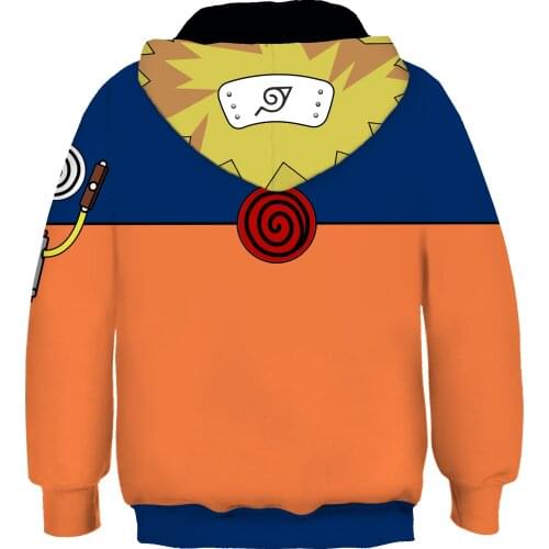 New Anime Hokage Konoha Sasuke Kurama Cosplay Costumes Sweatshirt Kids Child Pullover Kyuubi Hooded Hoodies Street Jacket Coat