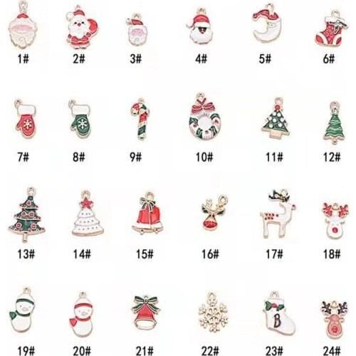 New Pattern Christmas Pendant Enamel Charms Christmas Handmade Pendant For Diy Bracelet Necklace Earrings Jewelry Wholesale