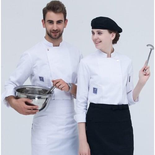 Hotel Chef Overalls Long Sleeve Adult Autumn and Winter Chef Jacket Mens Western Restaurant Chef Uniform Kitchen Uniform B-6487