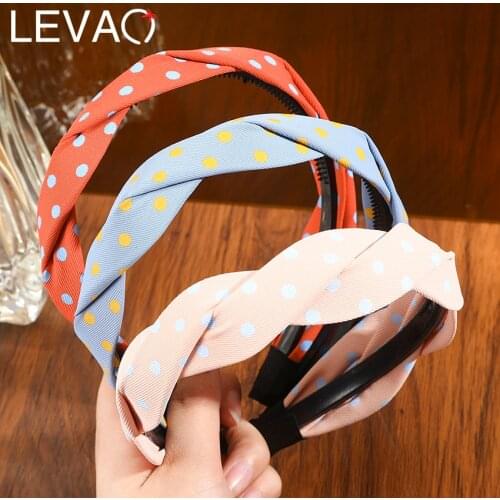 Levao Dot Cross Headband Bezel Turban Sweet Hair Bands Headweaer Holder Ornament Fashion Hair Accessories Hair Hoop