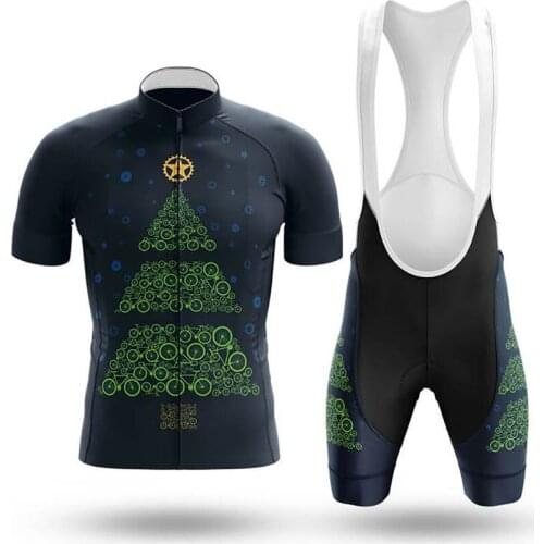 Christmas 2020 Bicycle Christmas Tree Mens Cycling Kit Professional Cycling clothing Quick Dry summer short-sleeved shirt