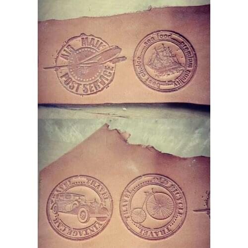 Hand-work unique design leather working tools carving punches stamp craft tools- 3D conveyance transport pattern