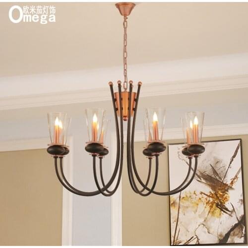 Nordic wrought iron designer personality living room chandelier post modern restaurant model room bedroom high-end cafe lighting