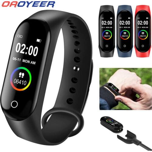 Bluetooth M4 Smart Wristband Waterproof Watch Blood Pressure Real Heart Rate Monitor Fitness Tracker Smart Bracelet PK M3 Plus