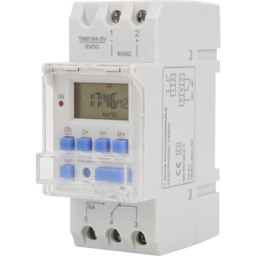 5V DC 16A Weekly Timer Switch LCD On Off Control with Countdown Function Removable Battery