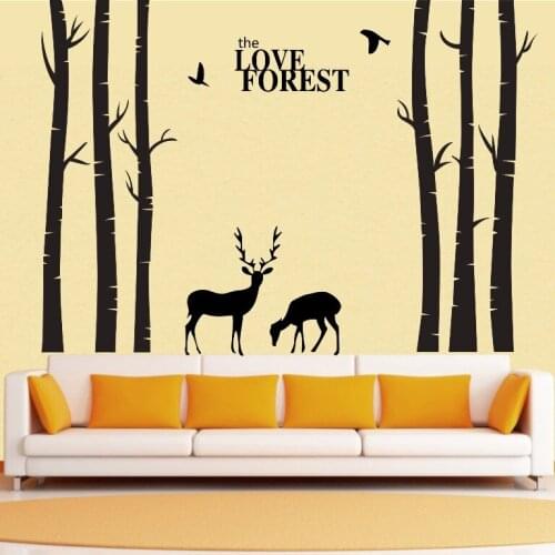Vinyl Tree Wall Decals Giant Tree Love Forest Deer Bird Wall Stickers Decals Home Decor art Wall Stickers For Kids Room D660