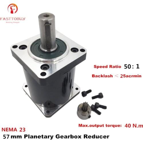 High Precision NEMA 23 Ratio 50:1 Planetary Gearbox 25 acrmin Planetary Reducer for NEMA23 57mm Servo / Stepper Motor 57XG-50