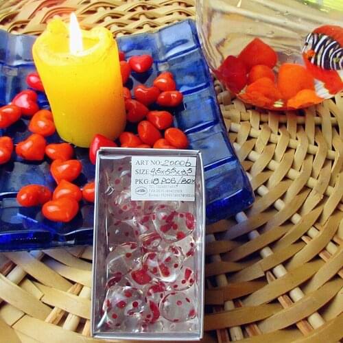 18pcs Factory wholesale hand made Murano glass heart shape Valentine Party Candle decoration wedding decoration accessories