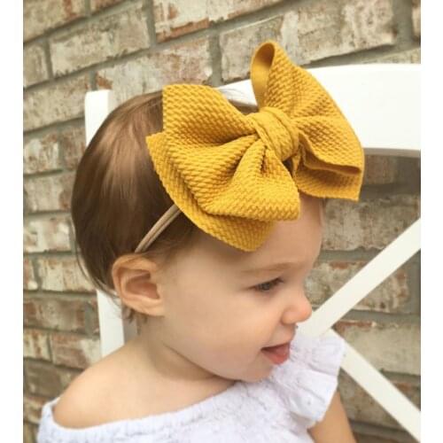 2019 Hot selling Baby Girls Bow Headband Double Layer Bows Nylon hair accessories Spring Summer turban Photography Props