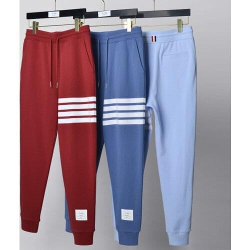 2021 Fashion Brand TB THOM Sweatpants Men Women Spring Cotton Casual Sports Trousers Tracksuit Bottoms Mens Jogger Track Pants