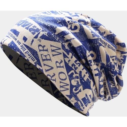 2021 Four Seasons Hats for Women RETRO Beanies Printed Pullover Cap Hip Hop Cool Skullies Female Beanie Warm Bonnet Cap