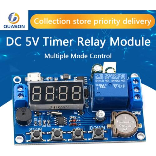 DC 5V Real time Timing Delay Timer Relay Module Switch Control Clock Synchronization Multiple mode control Wiring diagram