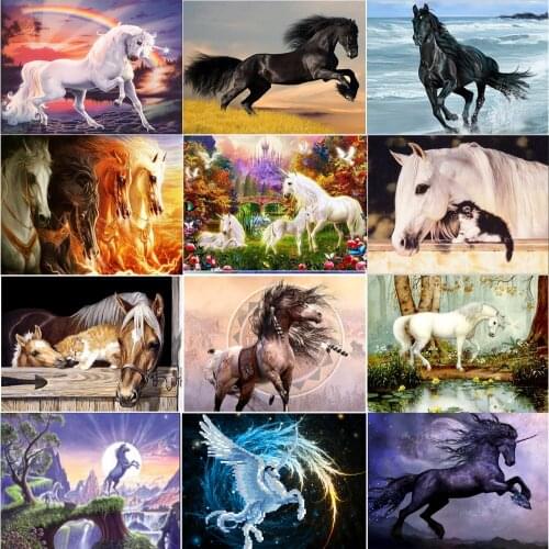 5D diamond painting animal DIY round diamond steed embroidery puzzle mosaic pattern children home decoration handmade gift