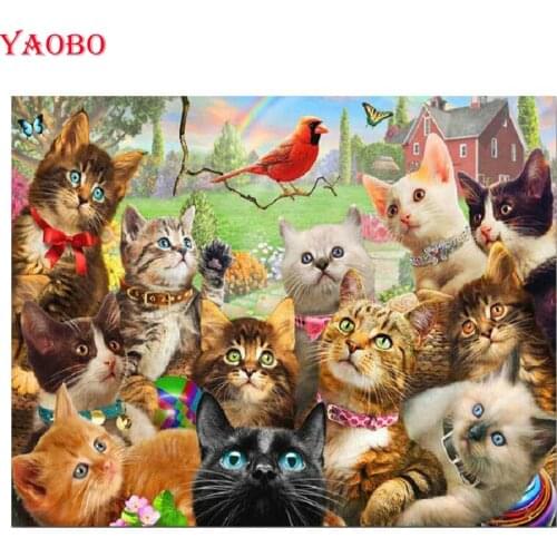 Handwork diamond embroidery Cute animal cat 5d diamond painting full square/round 5D DIY mosaic paintings with stone mills