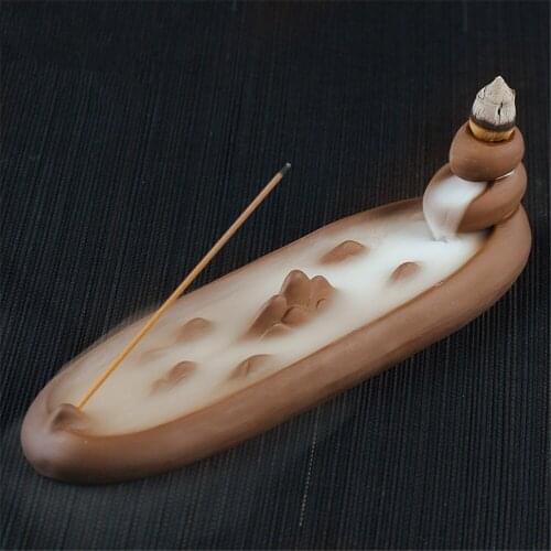 Boat Shape Waterfall Incense Burner Stick Backflow Incense Holder Aromatherapy Censer Home Decor Backflow Incense Burner Z266