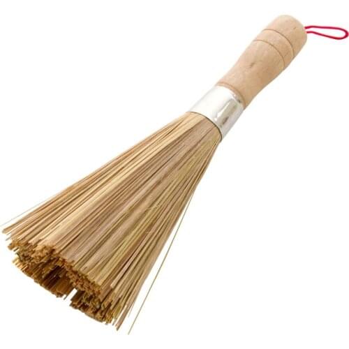 Bamboo brush Non-stick oil brush wash dishes in wooden handle pan brush Dish washing brush Whisk scrubber kitchen cleaning tools
