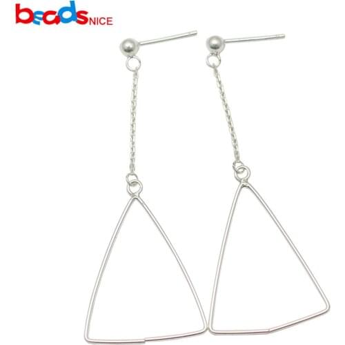 Beadsnice Triangle Long Chain Silver Dangle Earrings Women Lady Party Jewelry ID3754/37548
