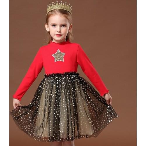 Brand Girls Clothes Star Design Baby Girls Dress Party Dress For Children Girls Clothing Tutu Birthday 1-12 Years kids Vestidos