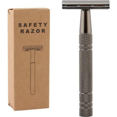 AMSIC Upgrade Wet Shaving Safety Blade Razor Shaver Handle Barber Mens Manual Beard Hair Care With 10pcs Blades