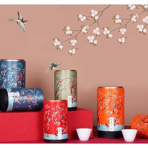 Paper Tea Sealed Tins Universal Tea Packaging Box Round Paper Tins Tea Packaging Tea Tin Containers