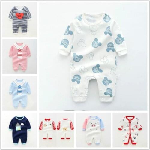 Baby Rompers Toddler Girls Clothes Mickey Mouse Cow Boys Clothing Newborn Baby Spring Autumn Clothes Roupa Bebe Infant Jumpsuits