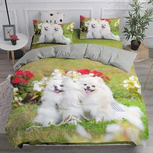 Home Textiles Cute Dog Kids Duvet Cover Pillowcase Boys Girls Puppy Quilt Cover Bedding Set Full Size Queen Twin Bed Cover 135