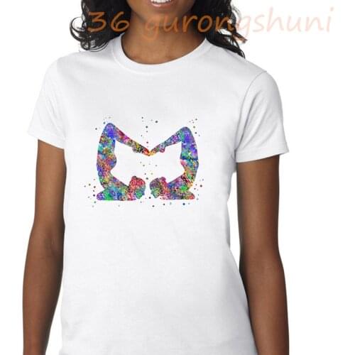 T-shirt for Watercolor gymnastics tshirt animal graphic tee tops goth go fishing print t shirt women clothes harajuku t shirts