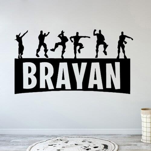 Game Controller Video Game Wall Decals Customized Name Wall Sticker For Kids Bedroom Vinyl Wall Art Decals Boys Girls B387