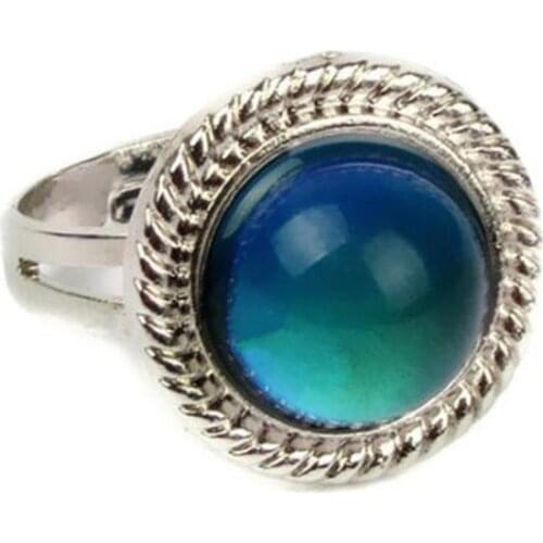 Vintage Retro Color Change Mood Ring Emotion Feeling Changeable Round Ring Temperature Control Color Rings Jewelry Wholesale