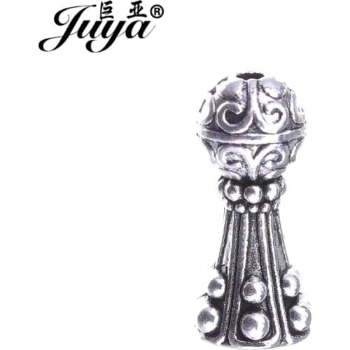 JUYA Leather Cord End Caps 16.5x7.5mm 20pcs/lot Flower Tassel Crimp End Cap for Earring DIY Handmade Jewelry Findings AC0036