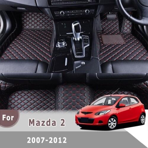 RHD Carpets For Mazda 2 2012 2011 2010 2009 2008 2007 Car Floor Mats Auto Interior Accessories Foot Pedals Custom Covers