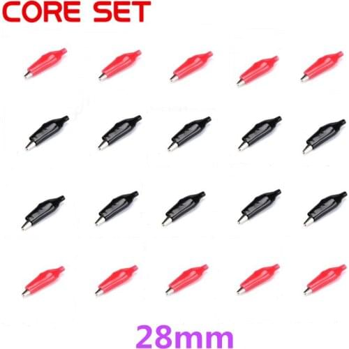 20PCS/Lot 28MM/35MM/45MM Alligator Clip Electrical Clamp Alligator Clip Probe Metal For Test Meter Black And Red