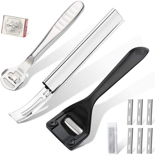 Nonvor Leather Skiver Set with 3 Pcs Metal Sharp Skiver 16 Pcs Replaceable Skiver Blades for Leather Craft DIY Leather Making