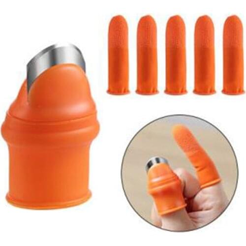Pruning Shears Finger Cots Gardening Picker Plants Trim Portable Durable 304 Stainless Steel Multifunction Silicone Thumb Cutter