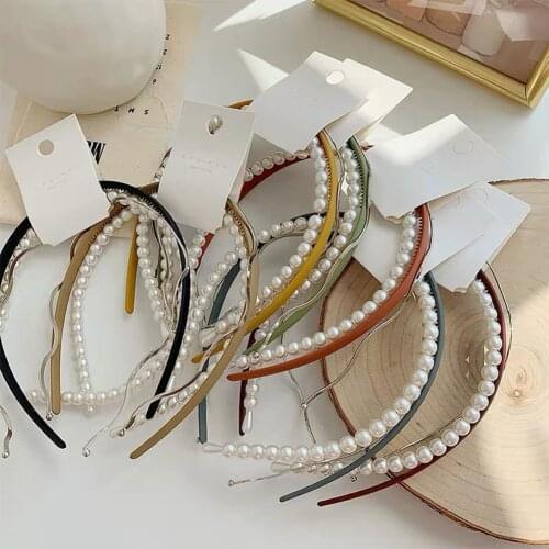 3pcs/Set Women Elegant Pearls Simple Hairbands Sweet Headband Hair Hoops Holder Ornament Head Band Lady Fashion Hair Accessories