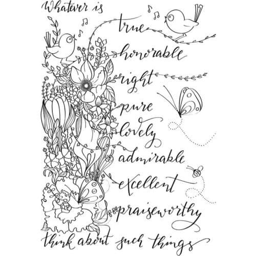 Whatsoever Things Spray Transparent Clear Silicone Stamp Seal for DIY scrapbooking photo album Decorative clear stamps