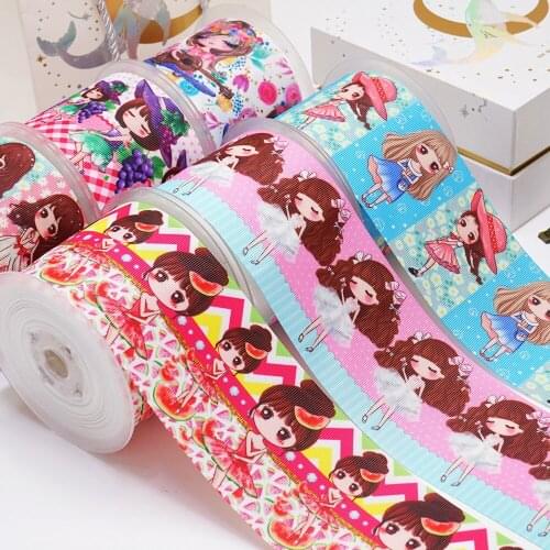 DIY Handmade Materials Printed Grosgrain Ribbon 50 Yard Per Size 52240