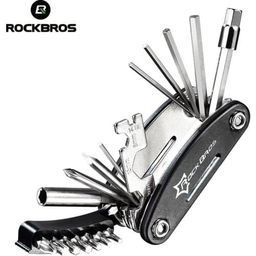 ROCKBROS Mountain Bike Multi Repair Tool Kit Hex Spoke Wrench MTB Road Bike Cycling Screwdriver Tool 16 in 1 Bicycle Tools