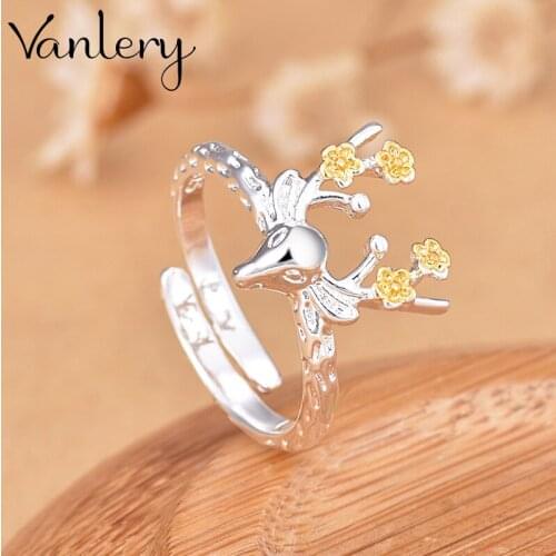 Romantic Charming Open Deer Antlers Ring for Women Vintage Boho Party Rings Gothic Punk Jewelry Gifts for Girls