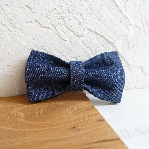 Dark Jean Fiber Claw Dog Bowtie Pet Collar Accessory Puppy Cat Pet Supplies Grooming Tools Dogs Dismountable Ornamental Bow Ties