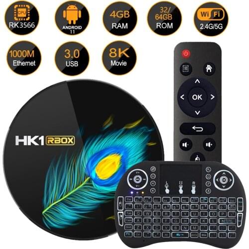 Android 11 TV BOX HK1 RBOX R3 Smart TV BOX RK3566 Quad-Core 4GB DDR4 4K Dualband WIFI HK1RBOX IPTV Media Player Set Top Box